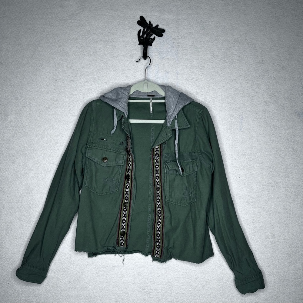 Free People Utility Jacket with Hoodie Insert – Size Small